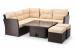 Set mobilier de grădină colțar 5 piese cu masă reglabilă, ratan PE