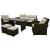 Set mobilier de grădină 7 piese cu canapea, fotolii și masă, ratan PE