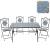 Set mobilier de grădină cu masă și 4 scaune, mozaic ceramic albastru