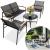 Set mobilier de gradina 4 locuri cu canapea, 2 scaune si masa din sticla