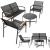 Set mobilier de gradina 4 locuri cu canapea, 2 scaune si masa din sticla