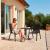 Set mobilier de grădină cu 2 scaune și masă rotundă din sticlă, negru