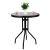 Set mobilier de grădină cu 2 scaune și masă rotundă din sticlă, negru