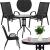 Set mobilier de grădină cu 2 scaune și masă rotundă din sticlă, negru
