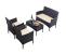 Set mobilier de gradina 4 locuri din tehnoratan, maro cu perne crem