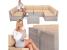 Set mobilier de gradina modular 7 piese, technoratan bej, masa sticla
