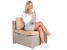Set mobilier de gradina modular 7 piese, technoratan bej, masa sticla
