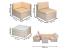 Set mobilier de gradina modular 7 piese, technoratan bej, masa sticla