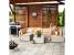 Set mobilier de gradina modular 7 piese, technoratan bej, masa sticla