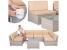 Set mobilier de gradina modular 7 piese, technoratan bej, masa sticla