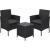 SONGMICS Set mobilier gradina cu 2 locuri, 2 scaune si masa cu sticla, ratan PE, negru si gri