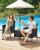 SONGMICS Set mobilier gradina cu 2 locuri, 2 scaune si masa cu sticla, ratan PE, negru si gri