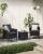 SONGMICS Set mobilier gradina cu 2 locuri, 2 scaune si masa cu sticla, ratan PE, negru si gri