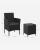 SONGMICS Set mobilier gradina cu 2 locuri, 2 scaune si masa cu sticla, ratan PE, negru si gri