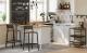 Set 2 scaune de bar VASAGLE cu spatar, stil industrial, maro rustic