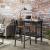 Set 2 scaune de bar VASAGLE cu spatar, stil industrial, maro rustic