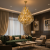 Candelabru din cristal Eleganza, 10xE14, D 50 cm, auriu, reglabil