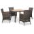 Set mobilier de grădină cu perne, 5 piese, gri, poliratan GartenMobel Dekor