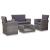 Set mobilier de grădină cu perne, 4 piese, gri, poliratan GartenMobel Dekor