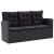 Set mobilier de grădină cu perne, 6 piese, negru, poliratan GartenMobel Dekor