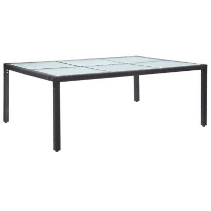 Masă de exterior, negru, 200x150x74 cm, poliratan GartenMobel Dekor