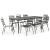 Set mobilier de exterior, 9 piese, gri închis, oțel GartenMobel Dekor