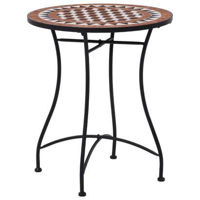 Masă de bistro mozaic, maro, 60 cm, ceramică GartenMobel Dekor