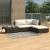 Set mobilier de grădină cu perne, 4 piese, maro, poliratan GartenMobel Dekor