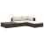 Set mobilier de grădină cu perne, 4 piese, maro, poliratan GartenMobel Dekor