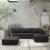 Set mobilier de grădină cu perne, 5 piese, negru, poliratan GartenMobel Dekor
