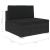 Scaun modular de mijloc, 1 buc., negru, poliratan, cu perne GartenMobel Dekor