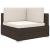 Scaun modular de colț, 1 buc., maro, poliratan, cu perne GartenMobel Dekor