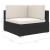 Scaun modular de colț, 1 buc., negru, poliratan, cu perne GartenMobel Dekor