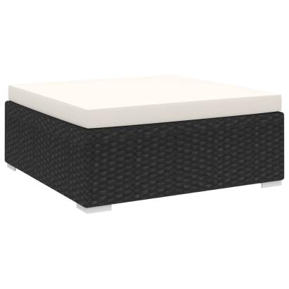Taburet modular, 1 buc., negru, poliratan, cu pernă GartenMobel Dekor