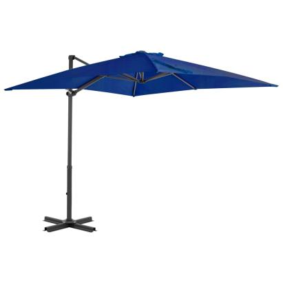 Umbrelă în consolă, stâlp din aluminiu albastru azur 250x250 cm GartenMobel Dekor