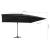 Umbrelă suspendată cu LED și stâlp aluminiu negru 400x300 cm GartenMobel Dekor