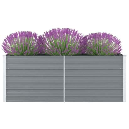 Strat înălțat de grădină, gri, 160x80x45 cm, oțel galvanizat GartenMobel Dekor