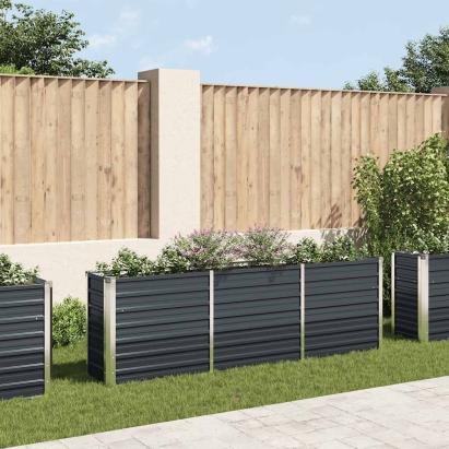 Strat înălțat de grădină antracit 240x40x77 cm oțel galvanizat GartenMobel Dekor
