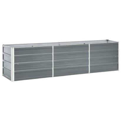 Strat înălțat de grădină gri 240 x 40 x 45 cm oțel galvanizat GartenMobel Dekor