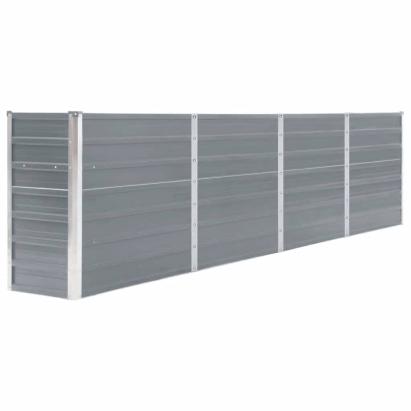 Strat înălțat grădină, gri, 320 x 40 x 77 cm, oțel galvanizat GartenMobel Dekor