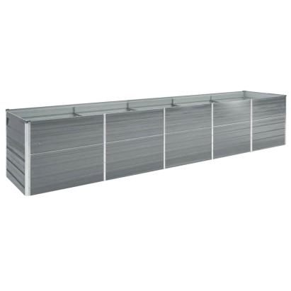 Strat înălțat de grădină, gri, 400x80x45 cm, oțel galvanizat GartenMobel Dekor