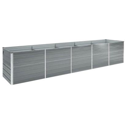 Strat înălțat de grădină, gri, 400x80x77 cm, oțel galvanizat GartenMobel Dekor