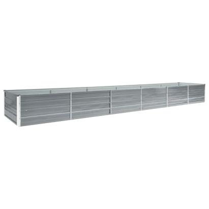 Strat înălțat grădină, gri, 480x80x45 cm, oțel galvanizat GartenMobel Dekor