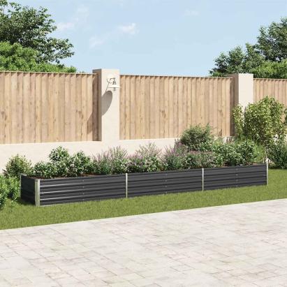 Strat înălțat grădină, antracit, 480x80x45 cm, oțel galvanizat GartenMobel Dekor