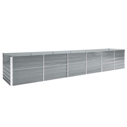Strat înălțat grădină, gri, 480x80x77 cm, oțel galvanizat GartenMobel Dekor