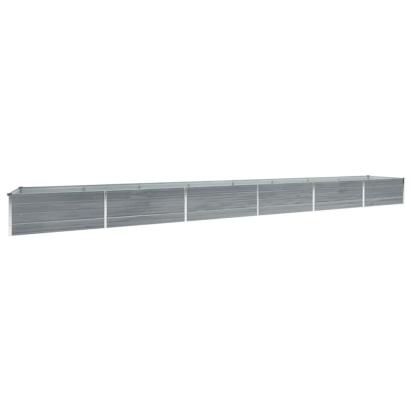 Strat înălțat de grădină, gri, 600x80x45 cm, oțel galvanizat GartenMobel Dekor