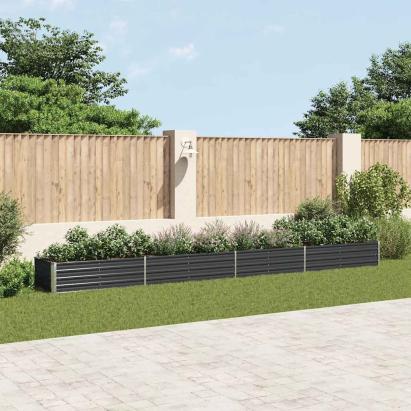 Strat înălțat de grădină antracit 600x80x45 cm oțel galvanizat GartenMobel Dekor