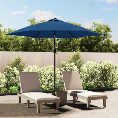 Umbrelă de soare de exterior cu stâlp metalic, azur, 300 cm   GartenMobel Dekor