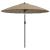 Umbrelă soare de exterior, stâlp aluminiu, gri taupe, 270 cm GartenMobel Dekor