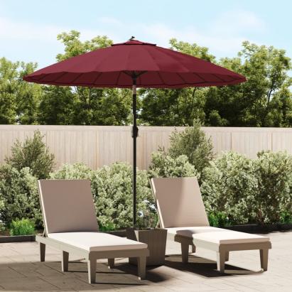 Umbrelă soare de exterior, stâlp aluminiu, roșu bordo, 270 cm GartenMobel Dekor
